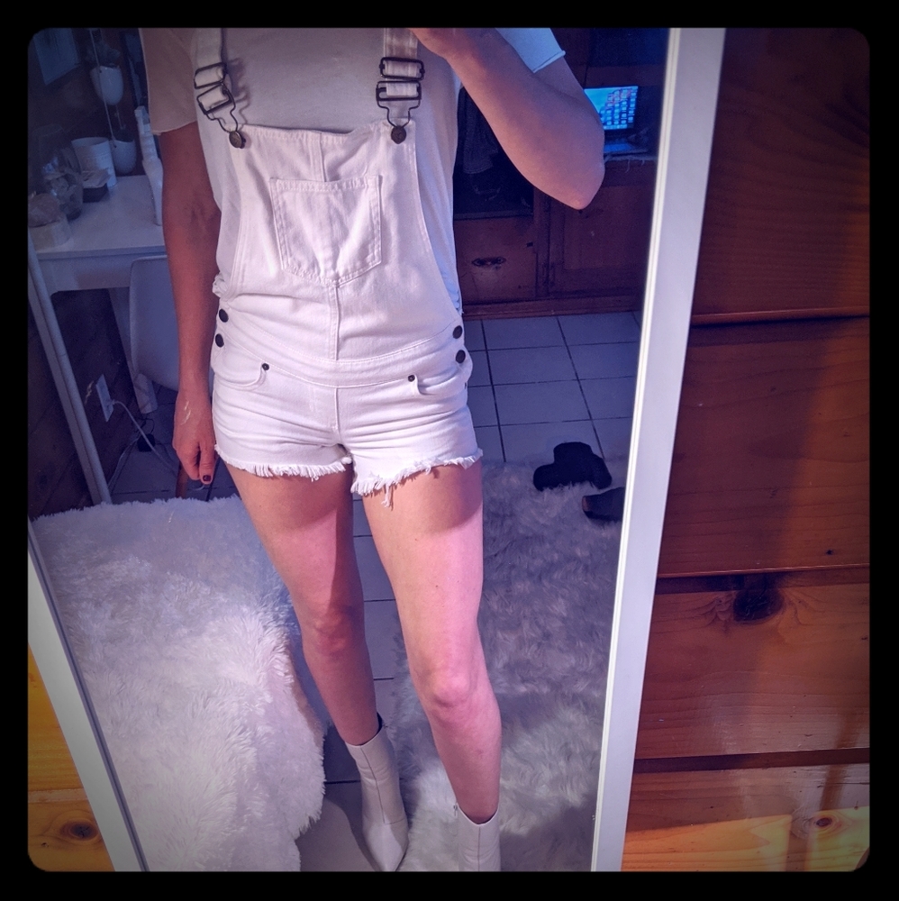 Guess white overalls